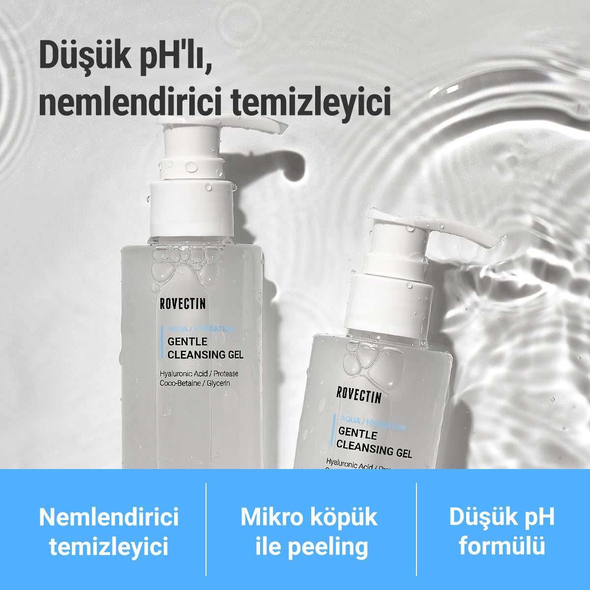 Rovectin - Aqua Gentle Cleansing Gel (Kurutmayan Nazik Nem Bariyeri Temizleyicisi) 175ml