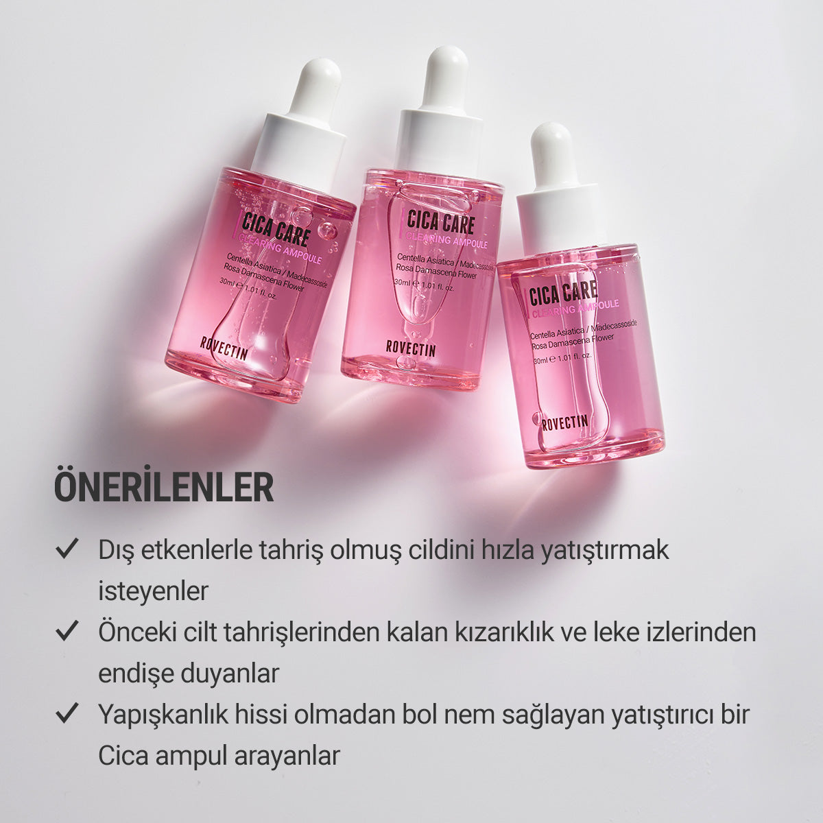 Rovectin - Cica Care Clearing Ampoule 30ml (Irritasyona Meyilli Hassas Ciltlere Özel Yoğun TECA Ampül) 30ml