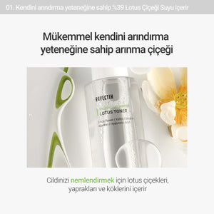 Rovectin - Calming Lotus Toner 200ml (Hyaluronik Asit, Lotus ve Aquaxyl içeren Derinden Nemlendiren Tonik) 200ml