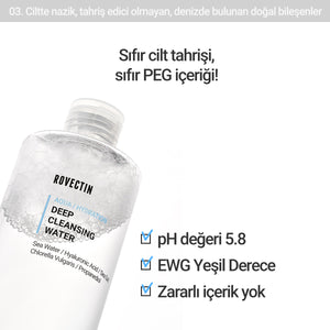 Rovectin - Aqua Deep Cleansing Water (Hyaluronik Asit ve Deniz Sulu Kurutmayan Misel Suyu) 400ml (%35 Tanıtım İndirimli)