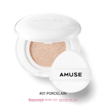 Amuse - Ceramic Skin Perfector SPF 40 PA++ (Seramid ve Peptitli Porselen Cilt Cushion) 15gr