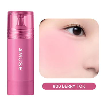 Amuse - Cheek Tok Tok (Protein ve Peptitli 12 Saat Kalıcı Kadife Dokulu Allık) 5.5ml