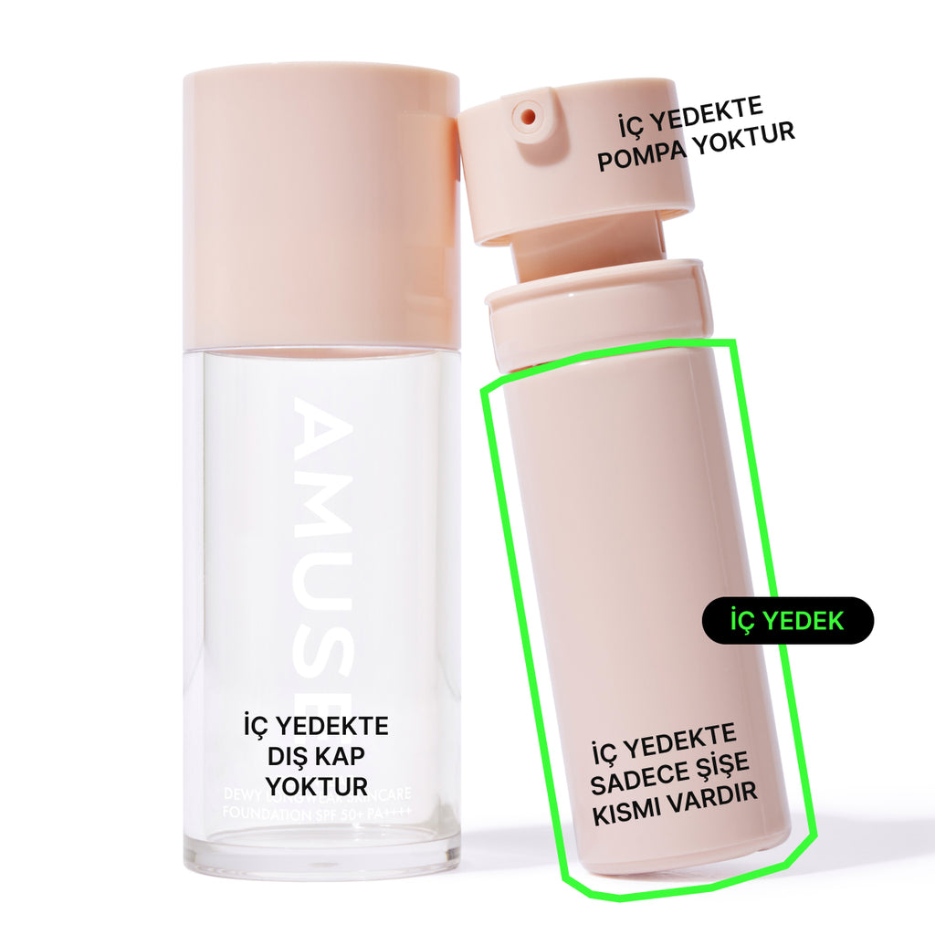 Amuse - (İÇ YEDEK REFILL) Dew Wear Foundation (Kalıcı Parlaklık Etkisi Sunan Doğal Kapatıcı Fondöten) 35ml